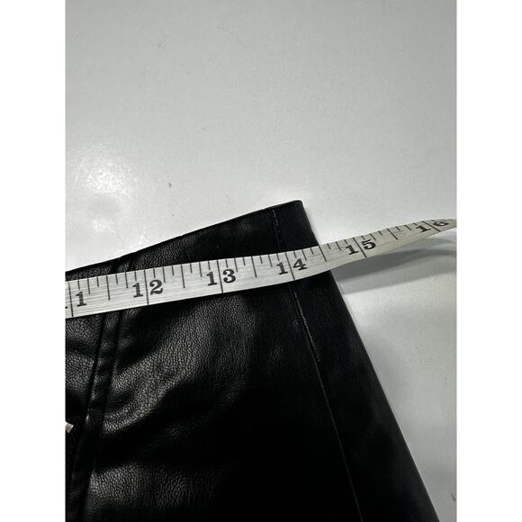 Zara Womens Size Small Black Faux Leather Mini Skirt Zipper Moto - Picture 4 of 5
